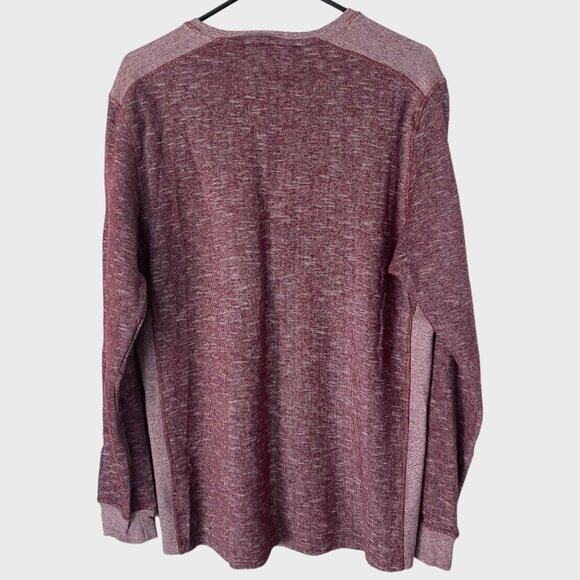 Buffalo David Bitton Katana Henley Shirt Men's Large Red Long-Sleeve Pullover - Picture 3 of 12